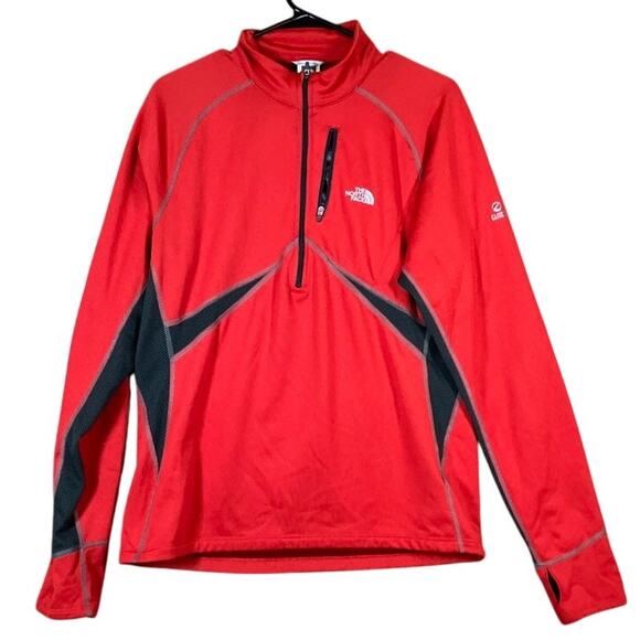 The North Face Mens Sweater Red Flight Series Pullover 1/2 Zip Long Sleeve M - Picture 1 of 12